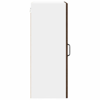 Wall Glass Cabinet LUCCA 2 pcs Brown Oak 40 x 31 x 80 cm