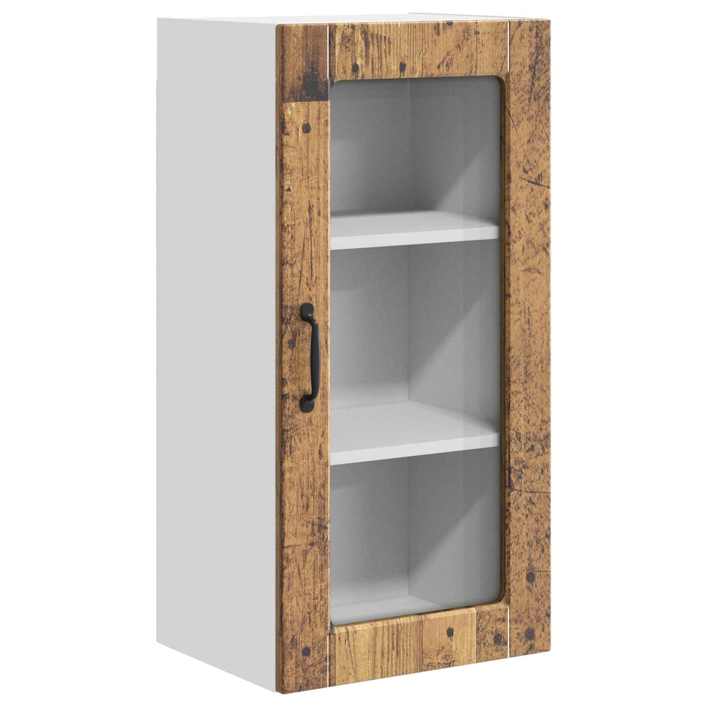 Wall Glass Cabinet LUCCA Old Wood 40 x 31 x 80 cm