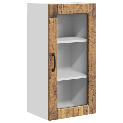 Wall Glass Cabinet LUCCA Old Wood 40 x 31 x 80 cm