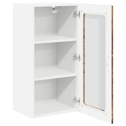 Wall Glass Cabinet LUCCA Old Wood 40 x 31 x 80 cm