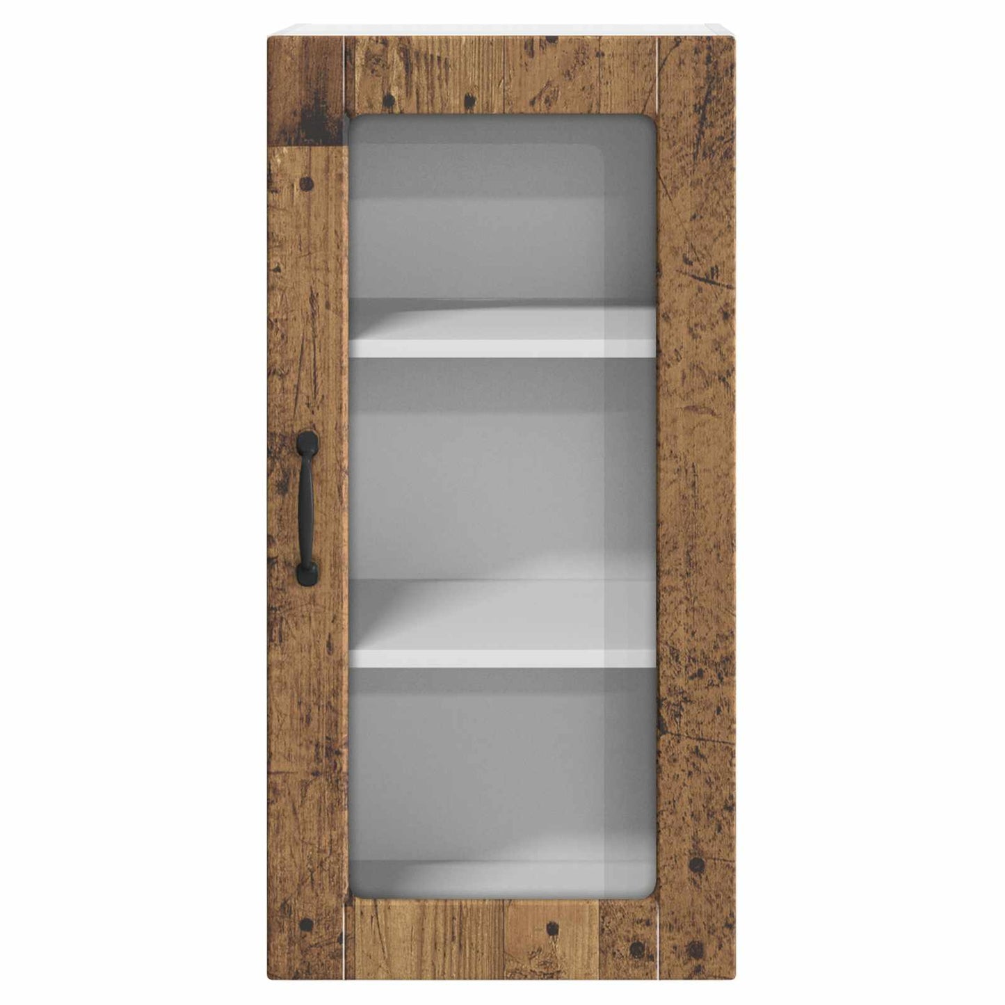 Wall Glass Cabinet LUCCA Old Wood 40 x 31 x 80 cm