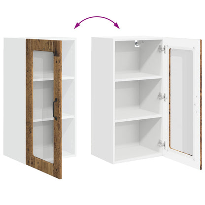 Wall Glass Cabinet LUCCA Old Wood 40 x 31 x 80 cm