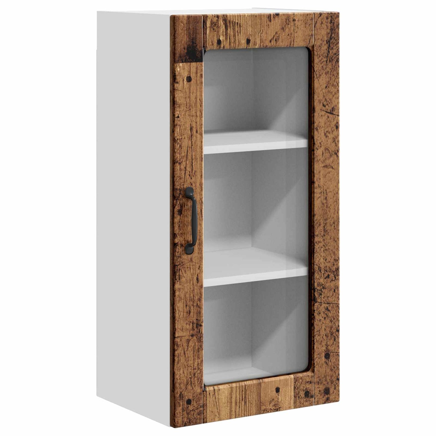 Wall Glass Cabinet LUCCA 2 pcs Old Wood 40 x 31 x 80 cm