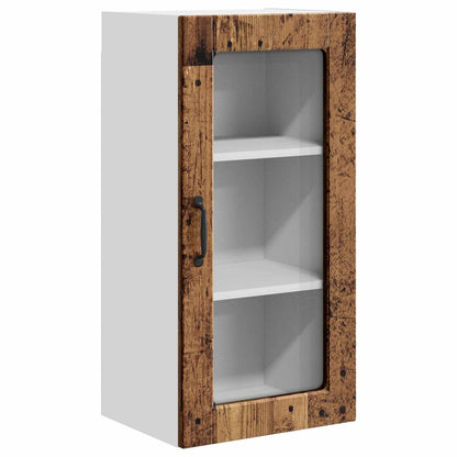 Wall Glass Cabinet LUCCA 2 pcs Old Wood 40 x 31 x 80 cm