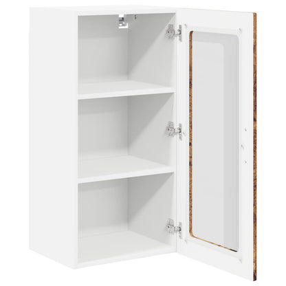 Wall Glass Cabinet LUCCA 2 pcs Old Wood 40 x 31 x 80 cm