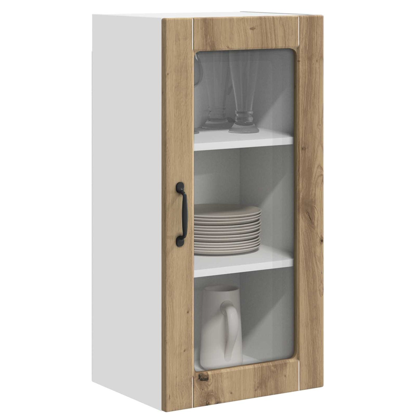 Wall Glass Cabinet LUCCA Artisan Oak 40 x 31 x 80 cm