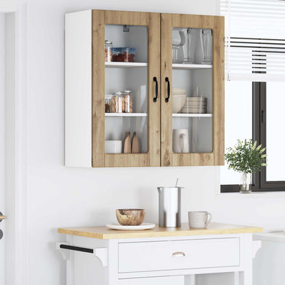 Wall Glass Cabinet LUCCA 2 pcs Artisan Oak 40 x 31 x 80 cm