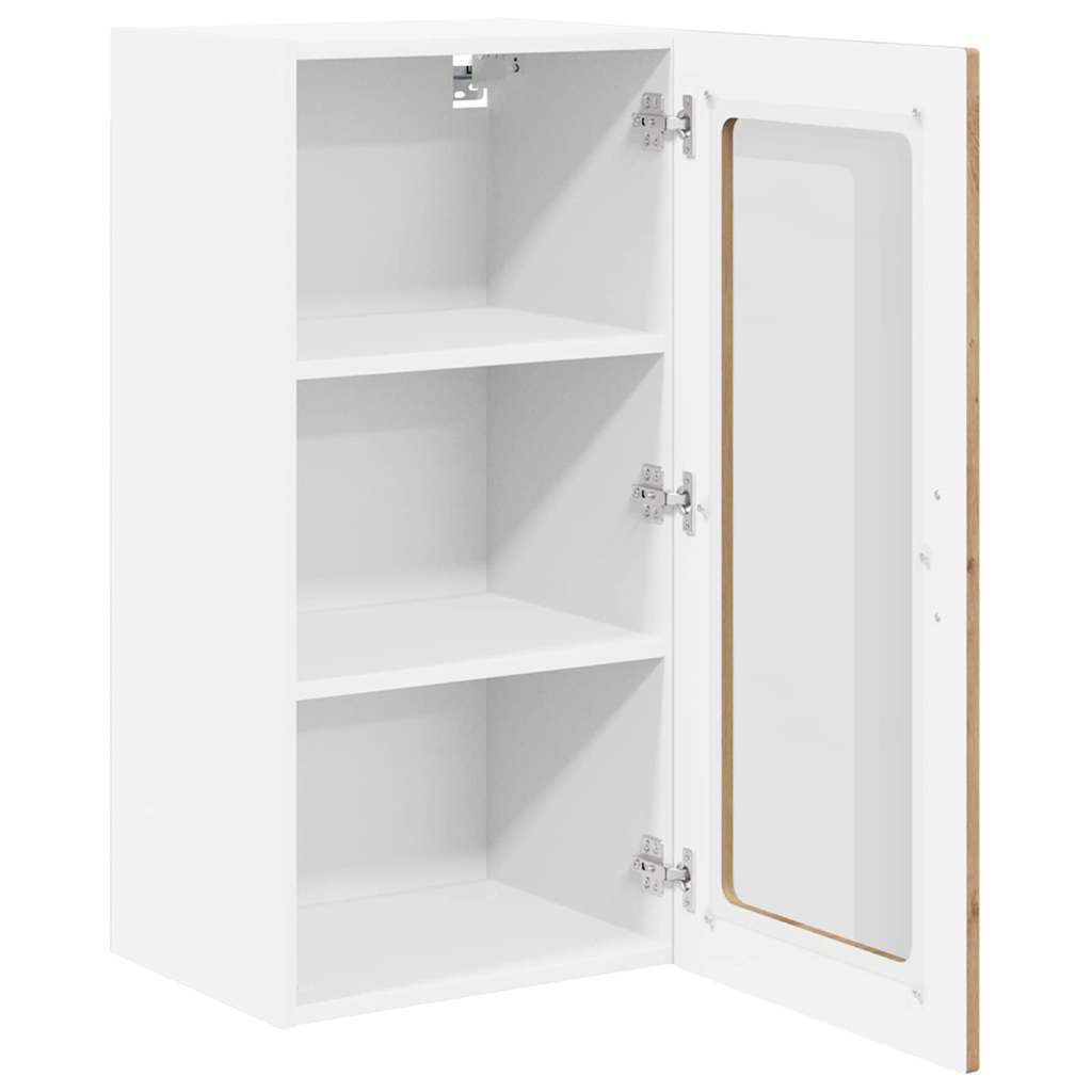 Wall Glass Cabinet LUCCA 2 pcs Artisan Oak 40 x 31 x 80 cm