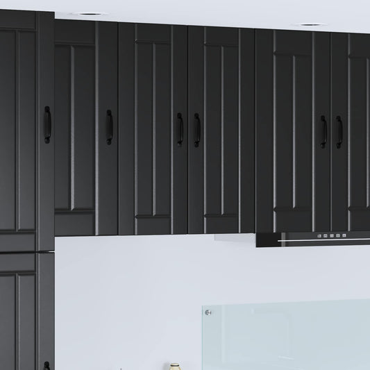 Wall Cabinet LUCCA 2 pcs Black Engineered Wood