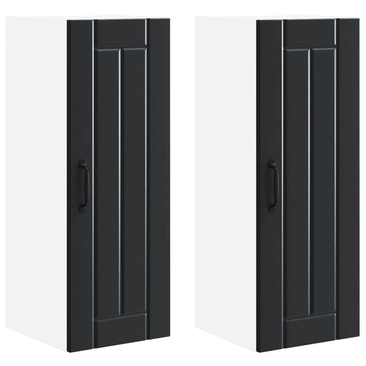 Wall Cabinet LUCCA 2 pcs Black Engineered Wood