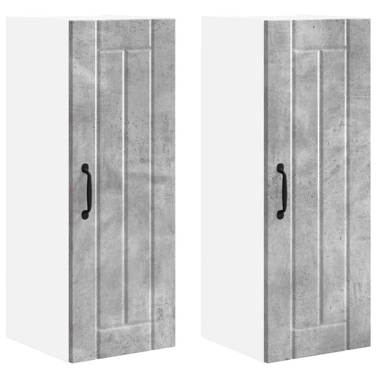 Wall Cabinet LUCCA 2 pcs Concrete Grey Engineered Wood