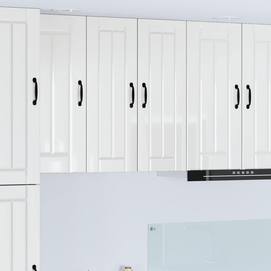 Wall Cabinet LUCCA 2 pcs High Gloss White Engineered Wood