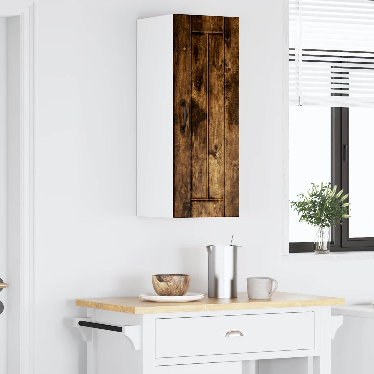Wall Cabinet LUCCA Smoked Oak 30 x 31 x 80 cm Engineered Wood