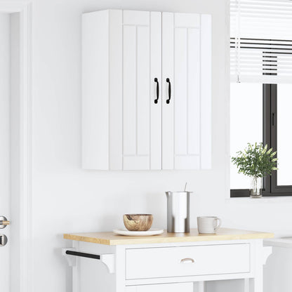 Wall Glass Cabinet LUCCA White 60 x 31 x 80 cm Engineered Wood
