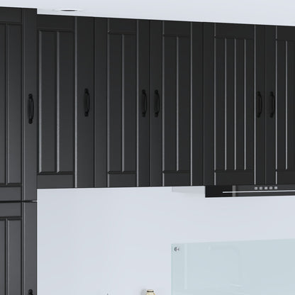 Wall Glass Cabinet LUCCA Black 60 x 31 x 80 cm Engineered Wood