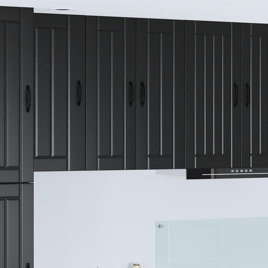Wall Glass Cabinet LUCCA Black 60 x 31 x 80 cm Engineered Wood
