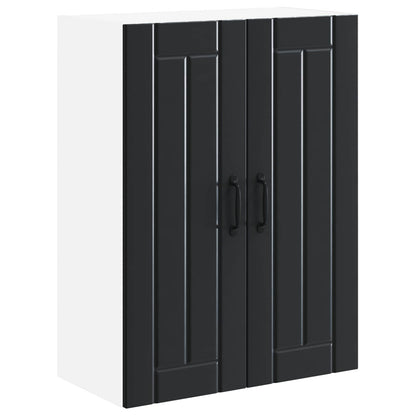 Wall Glass Cabinet LUCCA Black 60 x 31 x 80 cm Engineered Wood