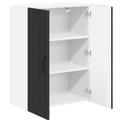 Wall Glass Cabinet LUCCA Black 60 x 31 x 80 cm Engineered Wood
