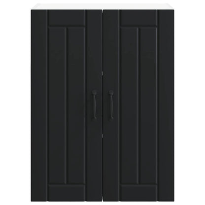 Wall Glass Cabinet LUCCA Black 60 x 31 x 80 cm Engineered Wood
