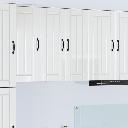 Wall Glass Cabinet LUCCA High Gloss White 60 x 31 x 80 cm