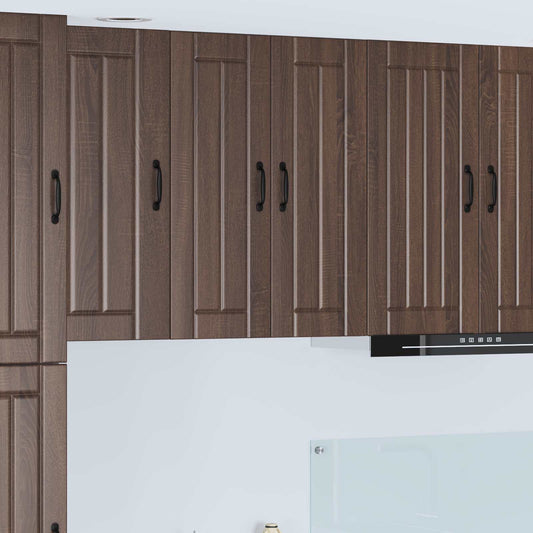 Wall Glass Cabinet LUCCA Brown Oak 60 x 31 x 80 cm