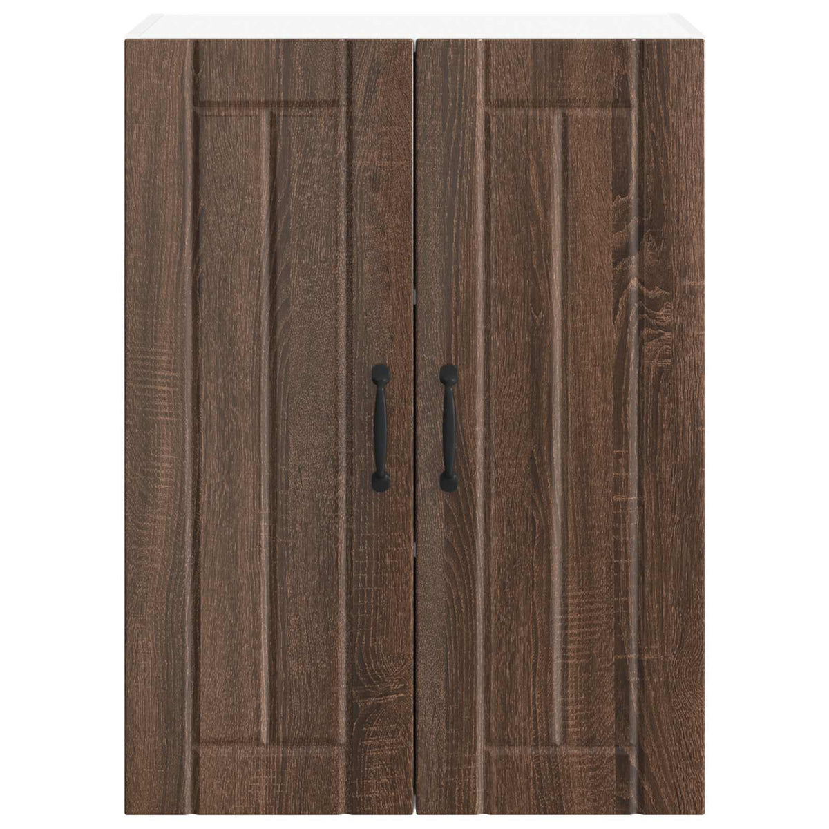 Wall Glass Cabinet LUCCA Brown Oak 60 x 31 x 80 cm