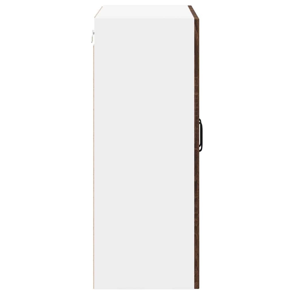 Wall Glass Cabinet LUCCA Brown Oak 60 x 31 x 80 cm