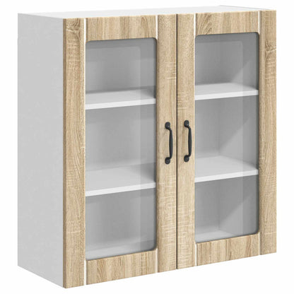 Wall Glass Cabinet LUCCA Sonoma Oak 80 x 31 x 80 cm
