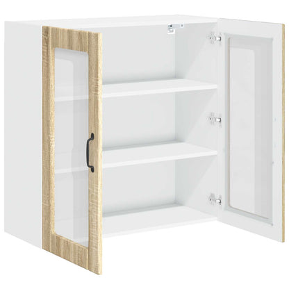 Wall Glass Cabinet LUCCA Sonoma Oak 80 x 31 x 80 cm