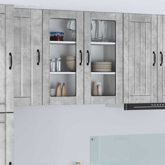 Wall Glass Cabinet LUCCA Concrete Grey 80 x 31 x 80 cm