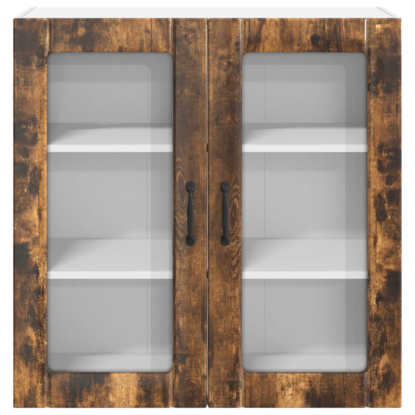 Wall Glass Cabinet LUCCA Smoked Oak 80 x 31 x 80 cm