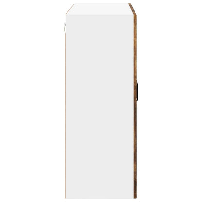 Wall Glass Cabinet LUCCA Smoked Oak 80 x 31 x 80 cm