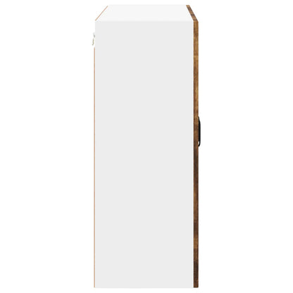 Wall Glass Cabinet LUCCA Smoked Oak 80 x 31 x 80 cm