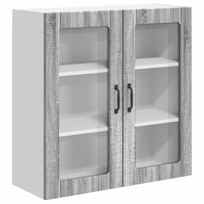 Wall Glass Cabinet LUCCA Grey Sonoma 80 x 31 x 80 cm