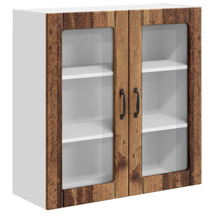 Wall Glass Cabinet LUCCA Old Wood 80 x 31 x 80 cm