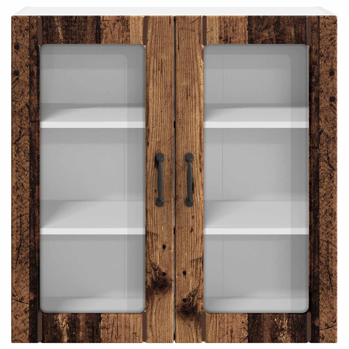 Wall Glass Cabinet LUCCA Old Wood 80 x 31 x 80 cm
