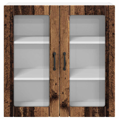 Wall Glass Cabinet LUCCA Old Wood 80 x 31 x 80 cm