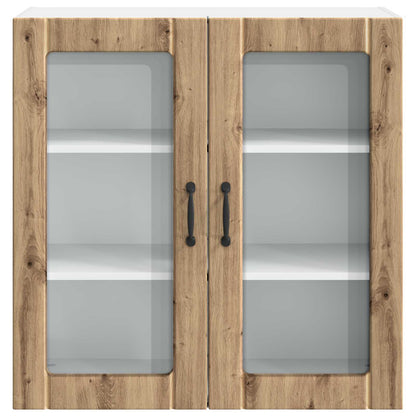 Wall Glass Cabinet LUCCA Artisan Oak 80 x 31 x 80 cm