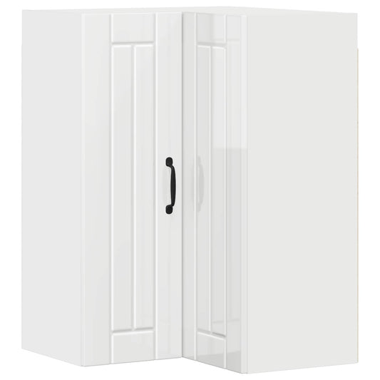 Wall Corner Cabinet LUCCA High Gloss White 57 x 57 x 80 cm