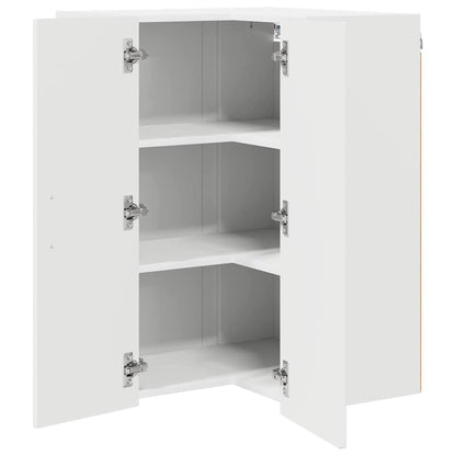 Wall Corner Cabinet LUCCA High Gloss White 57 x 57 x 80 cm