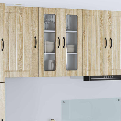 Wall Glass Cabinet LUCCA Sonoma Oak 60 x 31 x 80 cm