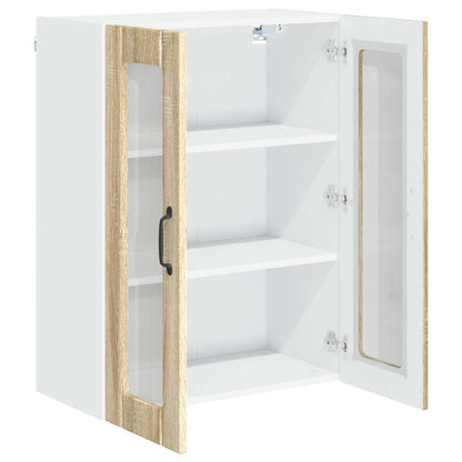 Wall Glass Cabinet LUCCA Sonoma Oak 60 x 31 x 80 cm