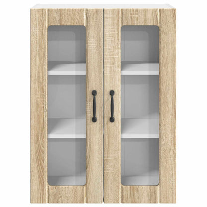 Wall Glass Cabinet LUCCA Sonoma Oak 60 x 31 x 80 cm