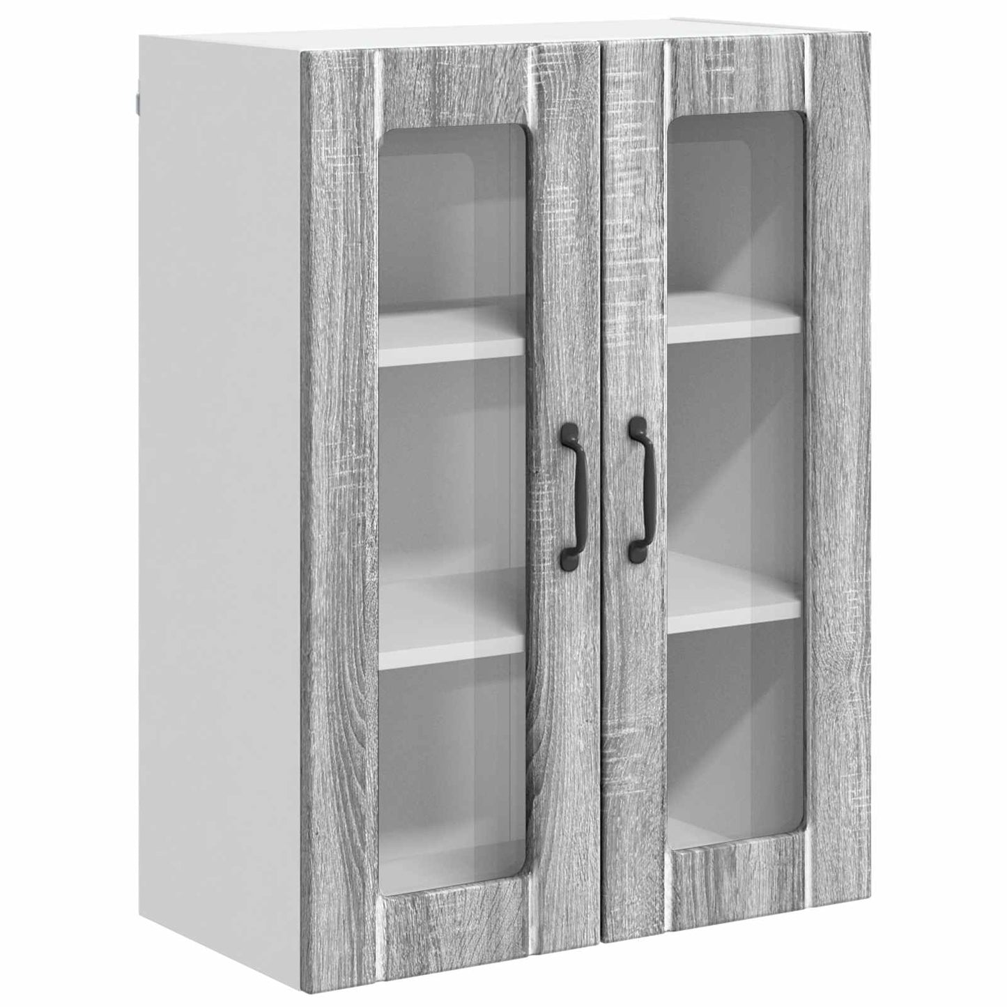 Wall Glass Cabinet LUCCA Grey Sonoma 60 x 31 x 80 cm