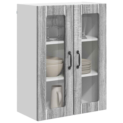 Wall Glass Cabinet LUCCA Grey Sonoma 60 x 31 x 80 cm