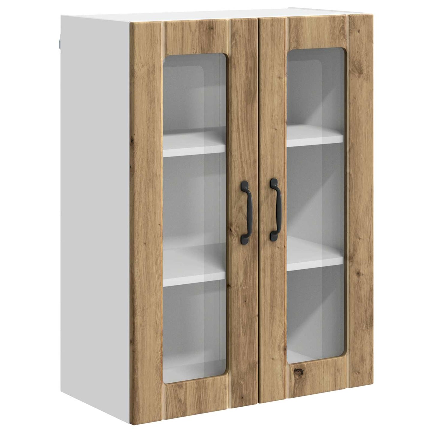 Wall Glass Cabinet LUCCA Artisan Oak 60 x 31 x 80 cm