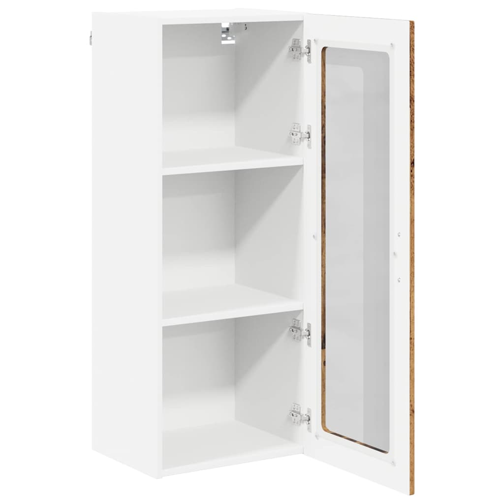 Wall Glass Cabinet LUCCA Old Wood 40 x 31 x 100 cm