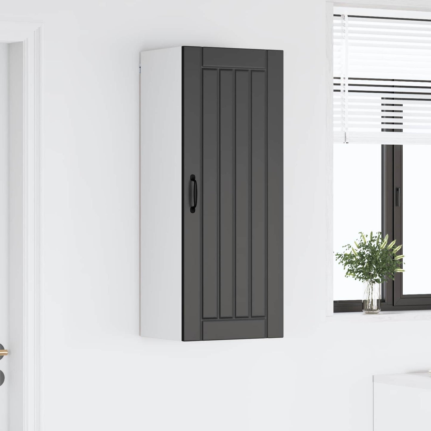 Wall Cabinet LUCCA Black 40 x 31 x 100 cm Engineered Wood