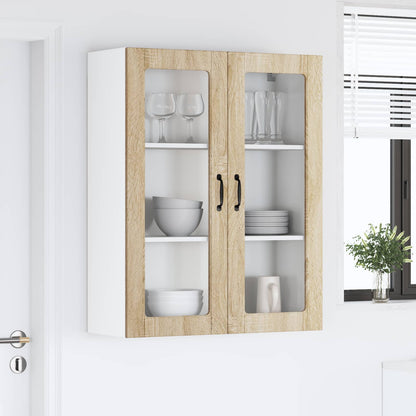 Wall Glass Cabinet LUCCA Sonoma Oak 80 x 31 x 100 cm