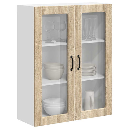 Wall Glass Cabinet LUCCA Sonoma Oak 80 x 31 x 100 cm